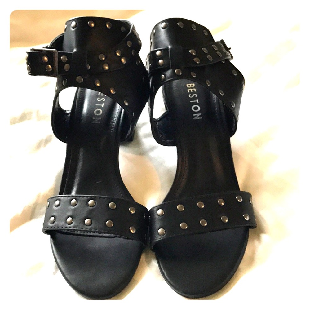 Black studded heels